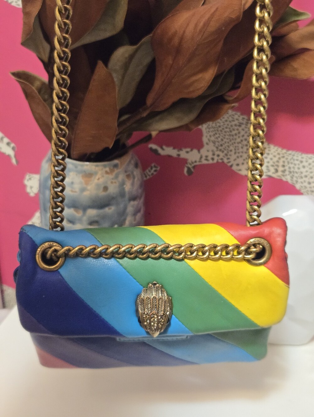 Kurt Geiger Kensigton Mini Leather Chain Shoulder Bag - Picture 14 of 14